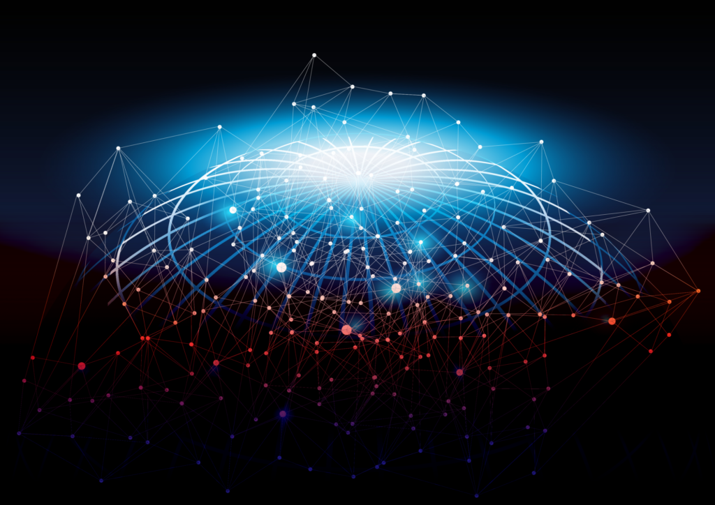 Artistical visualisation of a network.