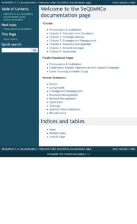 SeQUeNCe hat eine umfassende online Dokumentation mit Tutorials und Codebeispielen.