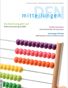 Titelbild der 104ten Ausgabe der DFN Mitteilungen. Abgebildet ist ein Abakus.