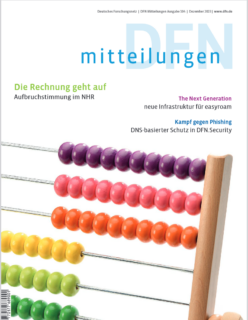 Titelbild der 104ten Ausgabe der DFN Mitteilungen. Abgebildet ist ein Abakus.